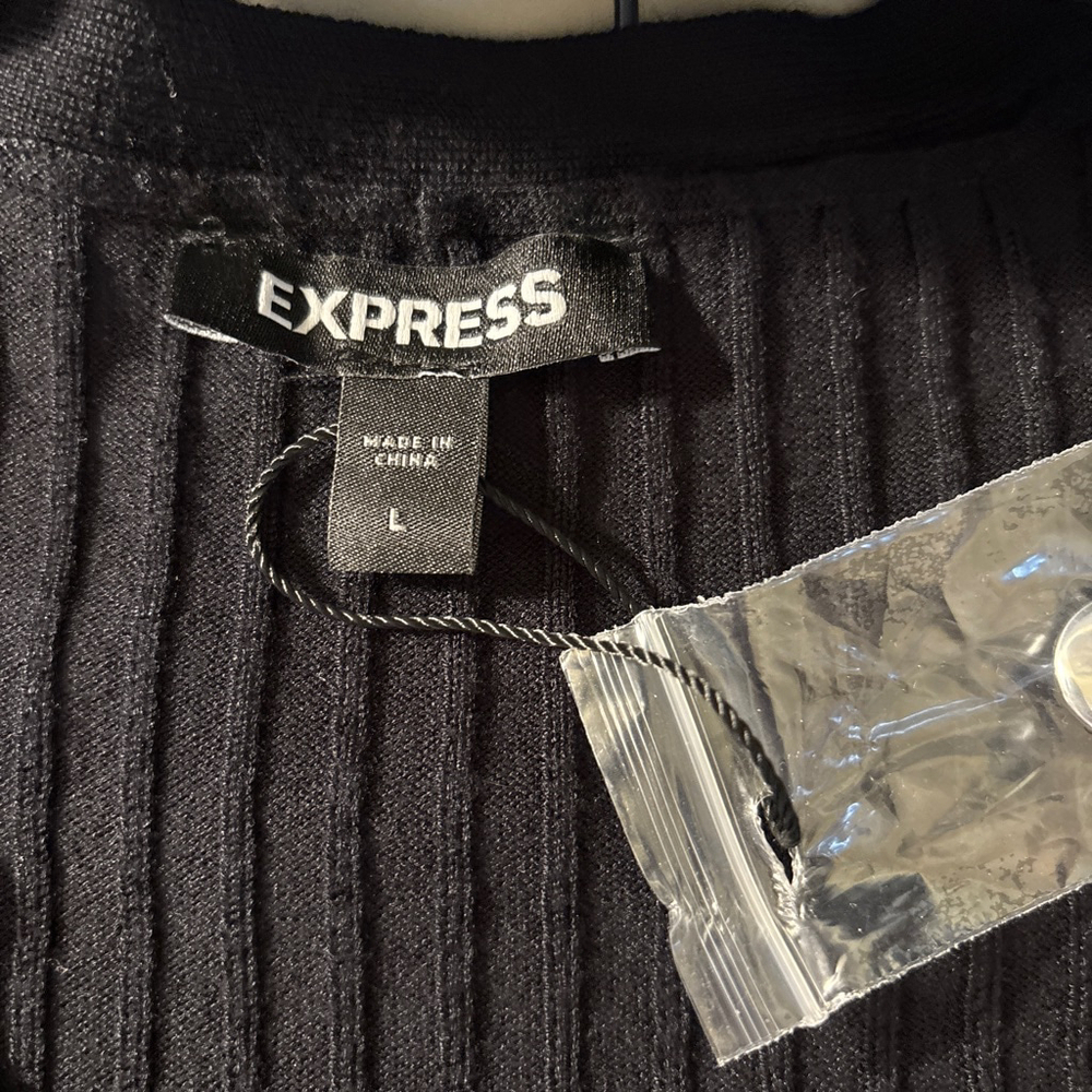 NWT Express Black Sweater Long Sleeve Dress - Size L - Picture 3 of 7